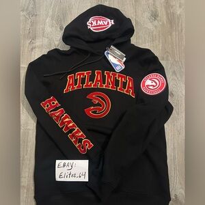 Pro standard Atlanta Hawks Embroidered Patch Stacked Hoodie Size Medium NEW